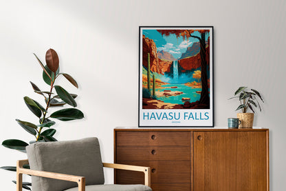Havasu Falls Travel Print Wall Art Havasu Falls Wall Hanging Home Décor Havasu Falls Gift Art Lovers Arizona Art Lover Gift Arizona Print