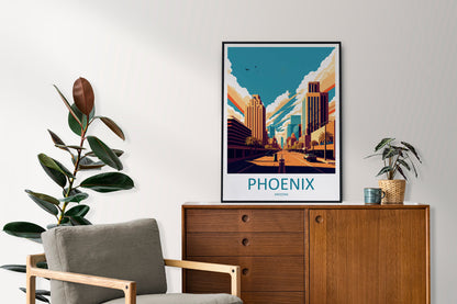 Phoenix Travel Print Wall Art Phoenix Wall Hanging Home Décor Phoenix Gift Art Lovers Arizona Art Lover Gift Arizona Print Decor