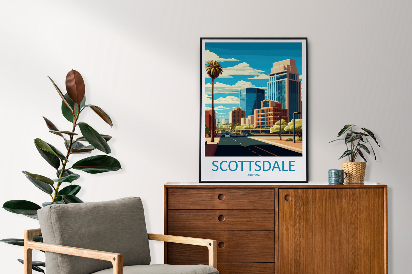 Scottsdale Travel Print Wall Art Scottsdale Wall Hanging Home Décor Scottsdale Gift Art Lovers Arizona Art Lover Gift Arizona Print Decor