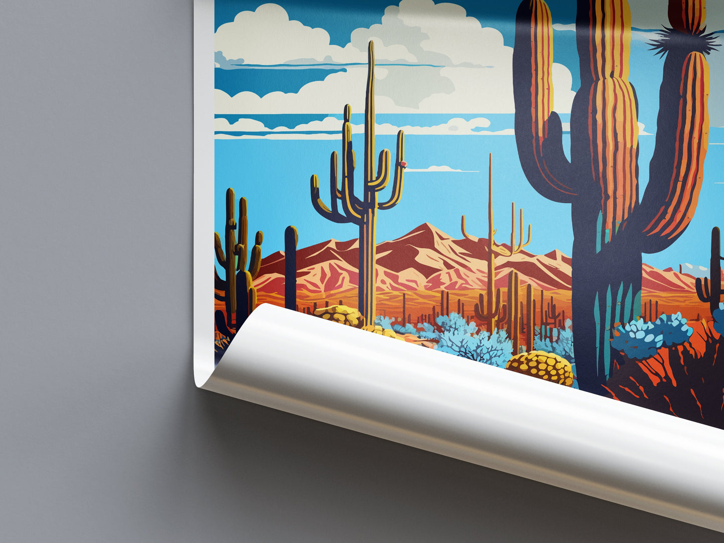 Saguaro National Park Travel Print Wall Art Saguaro National Park Wall Hanging Home Décor Saguaro National Park Gift Art Lovers Arizona Art