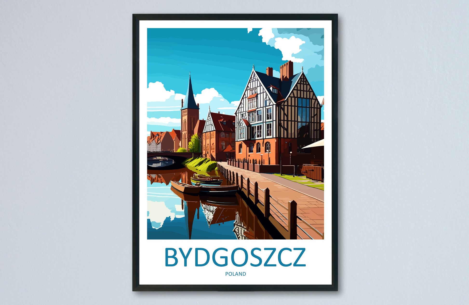 Bydgoszcz Travel Print Wall Art Bydgoszcz Wall Hanging Home Décor Bydgoszcz Gift Art Lovers Poland Art Lover Gift Bydgoszcz Travel Wall Art