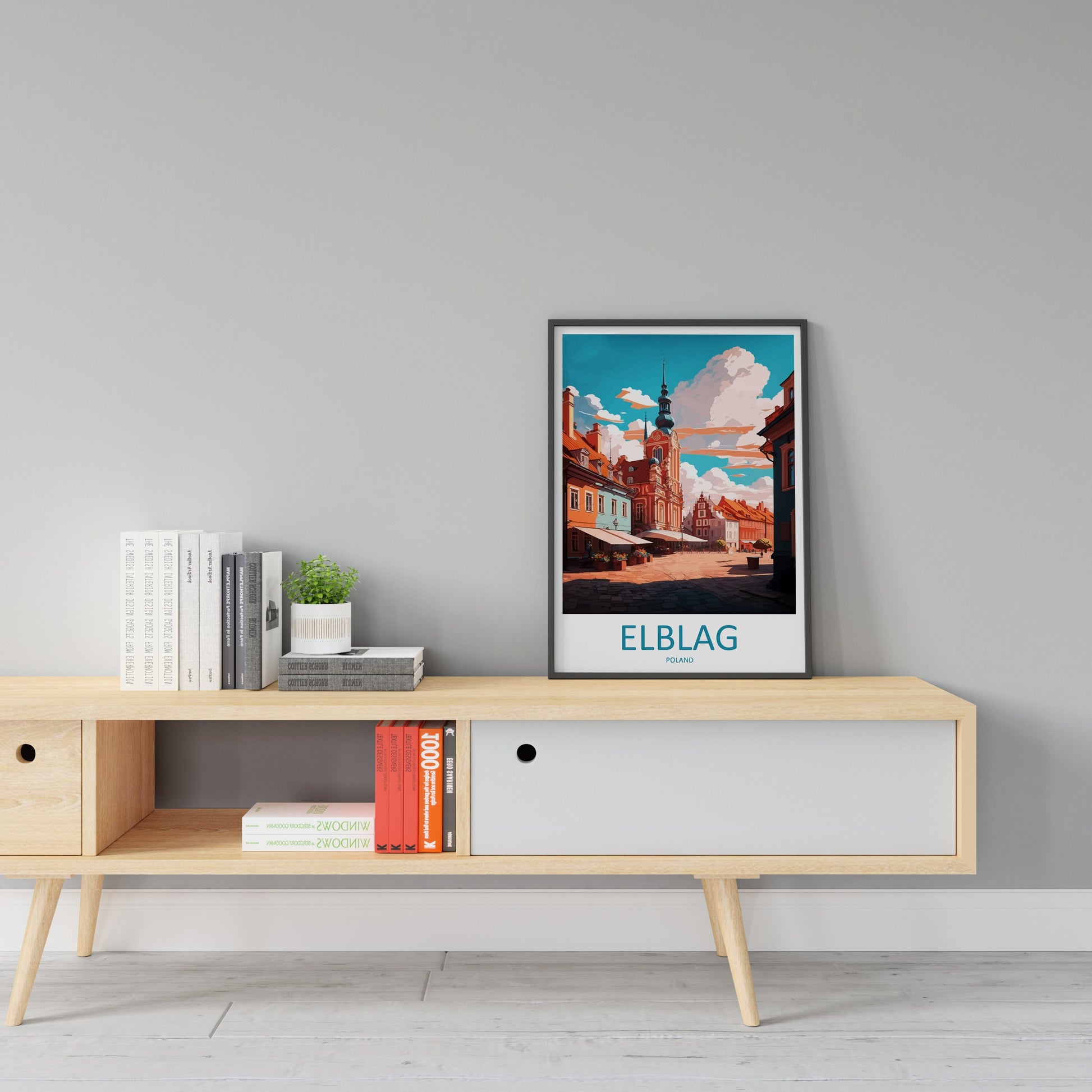 Elblag Travel Print Wall Art Elblag Wall Hanging Home Décor Elblag Gift Art Lovers Poland Art Lover Gift Elblag Travel Wall Art