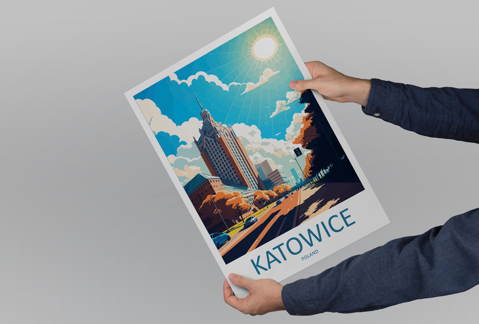 Katowice Travel Print Wall Art Katowice Wall Hanging Home Décor Katowice Gift Art Lovers Poland Art Lover Gift Katowice Travel Wall Art