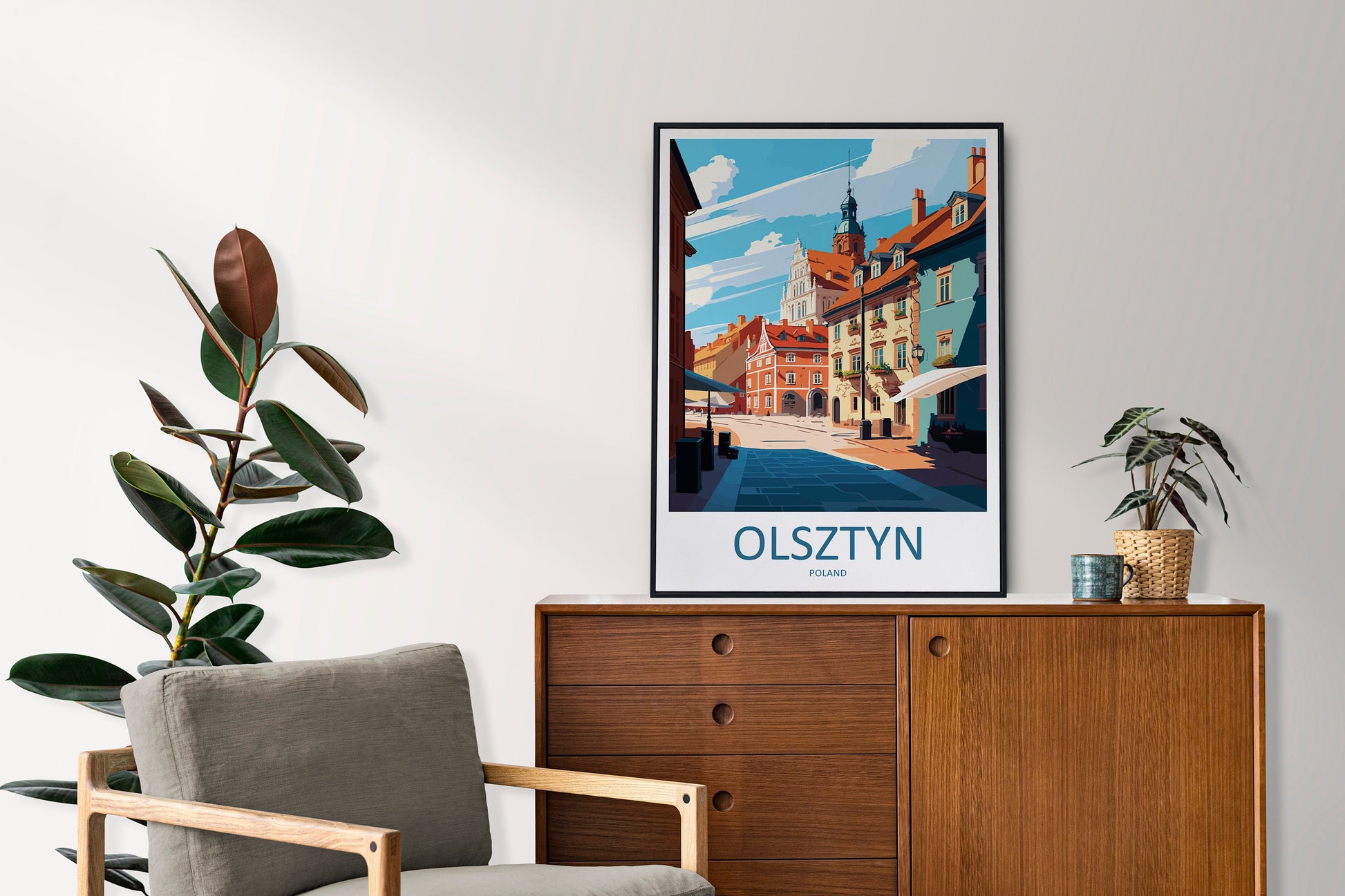 Olsztyn Travel Print Wall Art Olsztyn Wall Hanging Home Décor Olsztyn Gift Art Lovers Poland Art Lover Gift Olsztyn Travel Wall Art