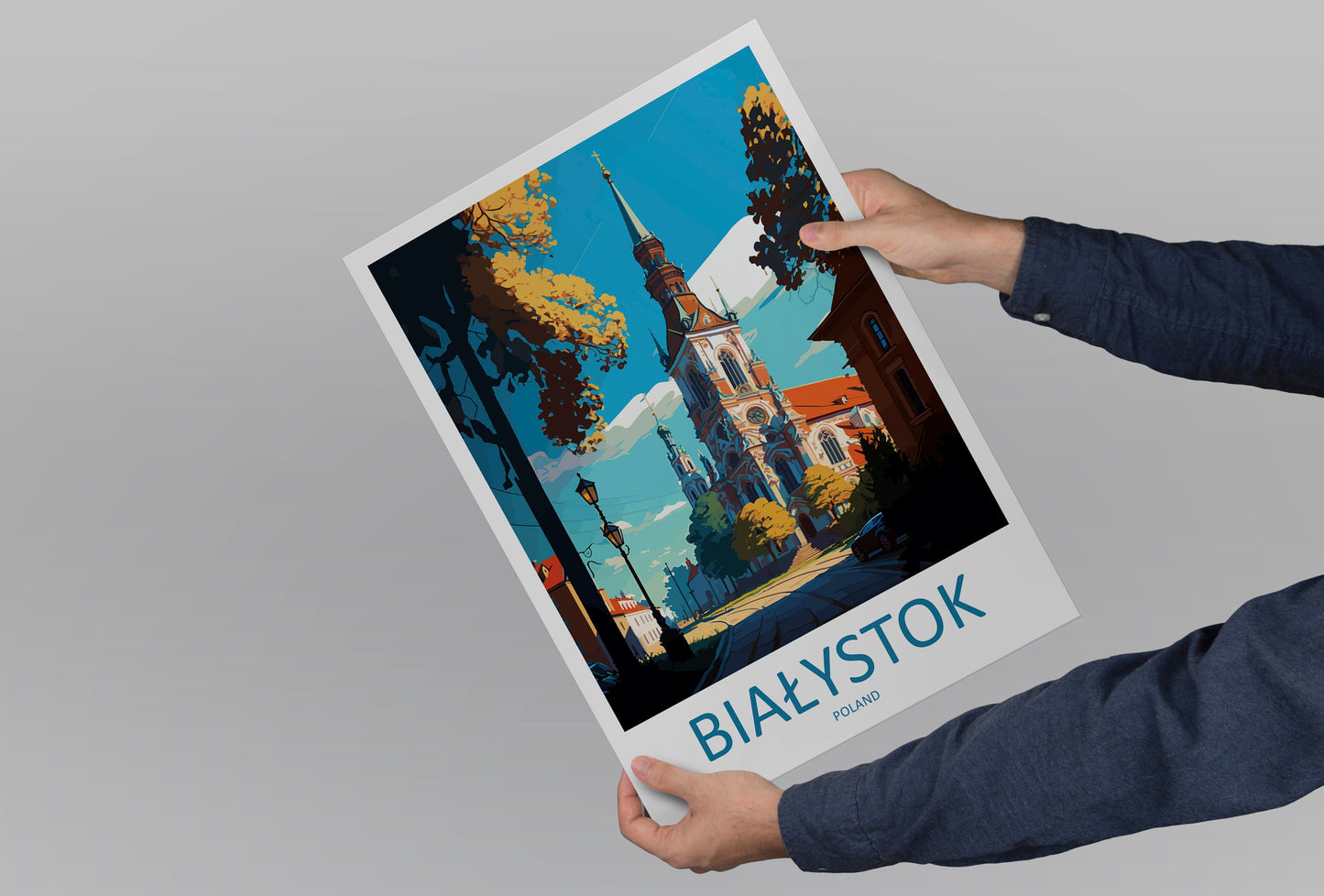 Białystok Travel Print Wall Art Białystok Wall Hanging Home Décor Białystok Gift Art Lovers Poland Art Lover Gift Białystok Travel Wall Art