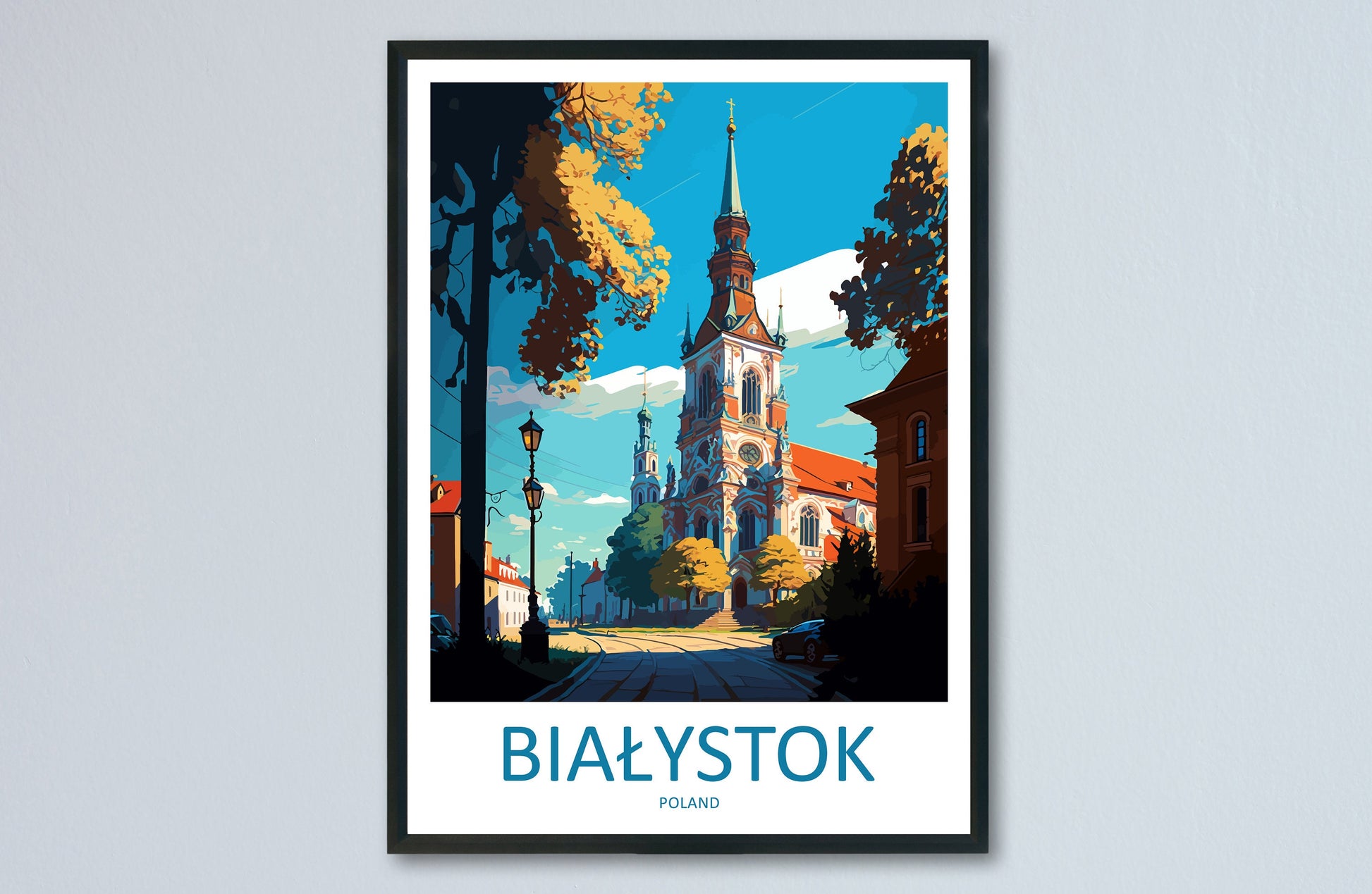 Białystok Travel Print Wall Art Białystok Wall Hanging Home Décor Białystok Gift Art Lovers Poland Art Lover Gift Białystok Travel Wall Art