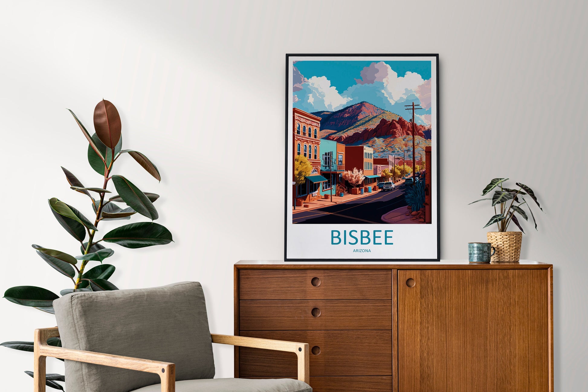 Bisbee Travel Print Wall Art Bisbee Lake Wall Hanging Home Décor Bisbee Lake Gift Art Lovers Arizona Art Lover Gift Arizona Print