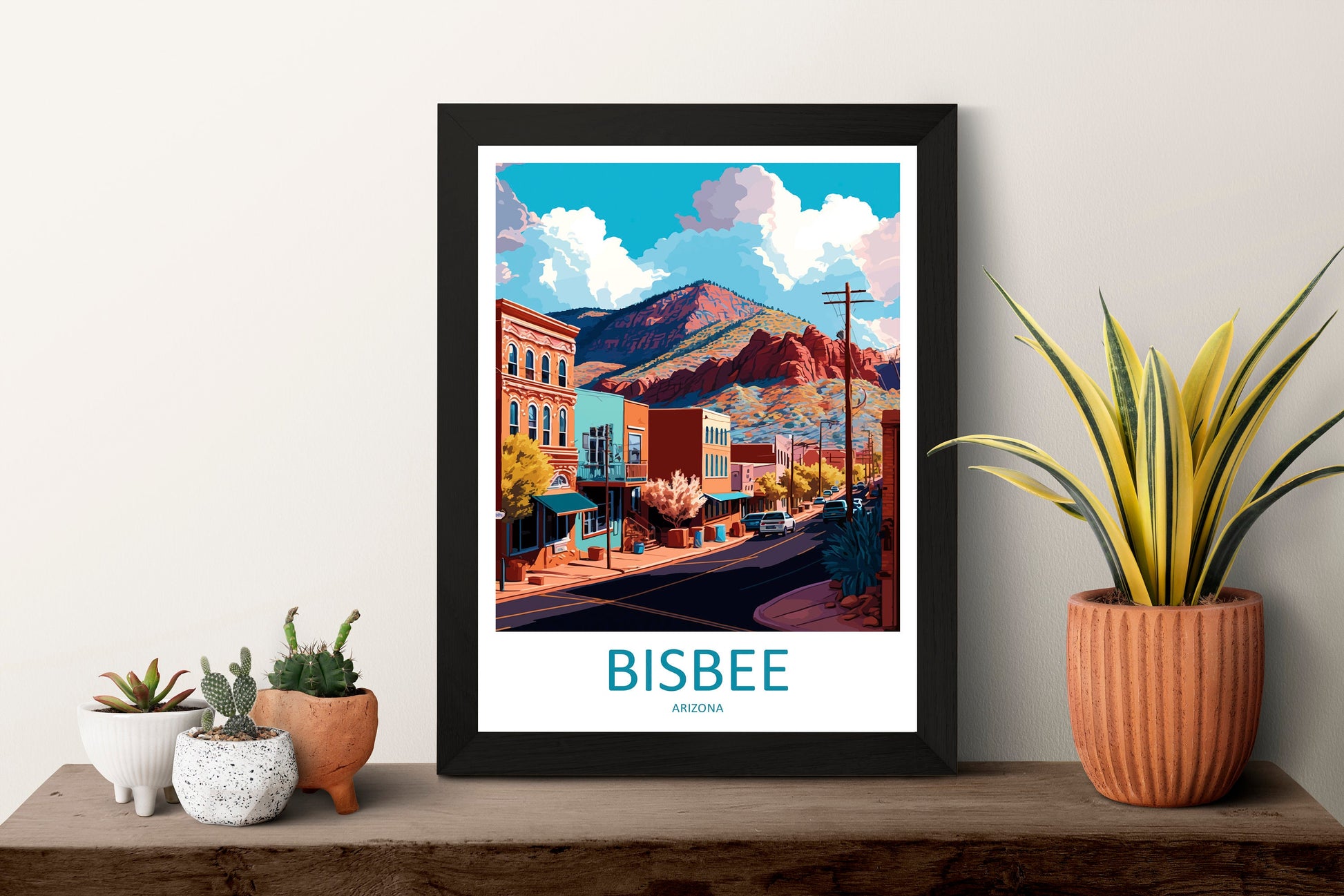 Bisbee Travel Print Wall Art Bisbee Lake Wall Hanging Home Décor Bisbee Lake Gift Art Lovers Arizona Art Lover Gift Arizona Print