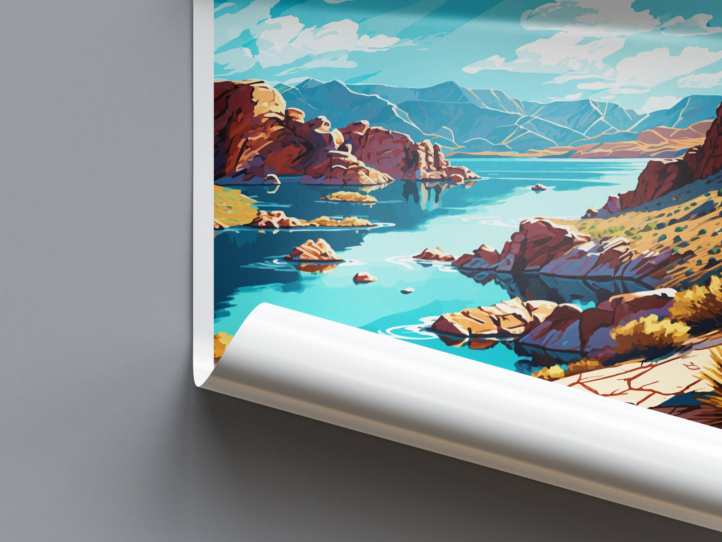 Lake Mead Travel Print Wall Art Lake Mead Wall Hanging Home Décor Lake Mead Gift Art Lovers Arizona Art Lover Gift Arizona Travel Poster