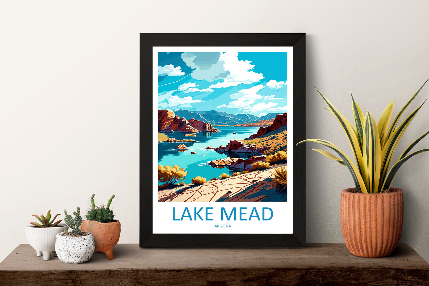 Lake Mead Travel Print Wall Art Lake Mead Wall Hanging Home Décor Lake Mead Gift Art Lovers Arizona Art Lover Gift Arizona Travel Poster