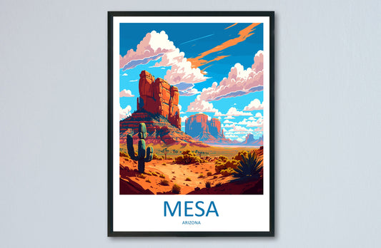 Mesa Travel Print Wall Art Mesa Wall Hanging Home Décor Mesa Gift Art Lovers Arizona Art Lover Gift Arizona Travel Poster Artwork