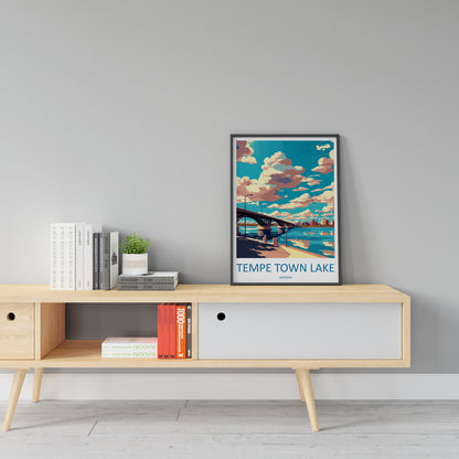 Tempe Town Lake Travel Print Wall Art Tempe Town Lake Wall Hanging Home Décor Tempe Town Lake Gift Art Lovers Arizona Art Lover