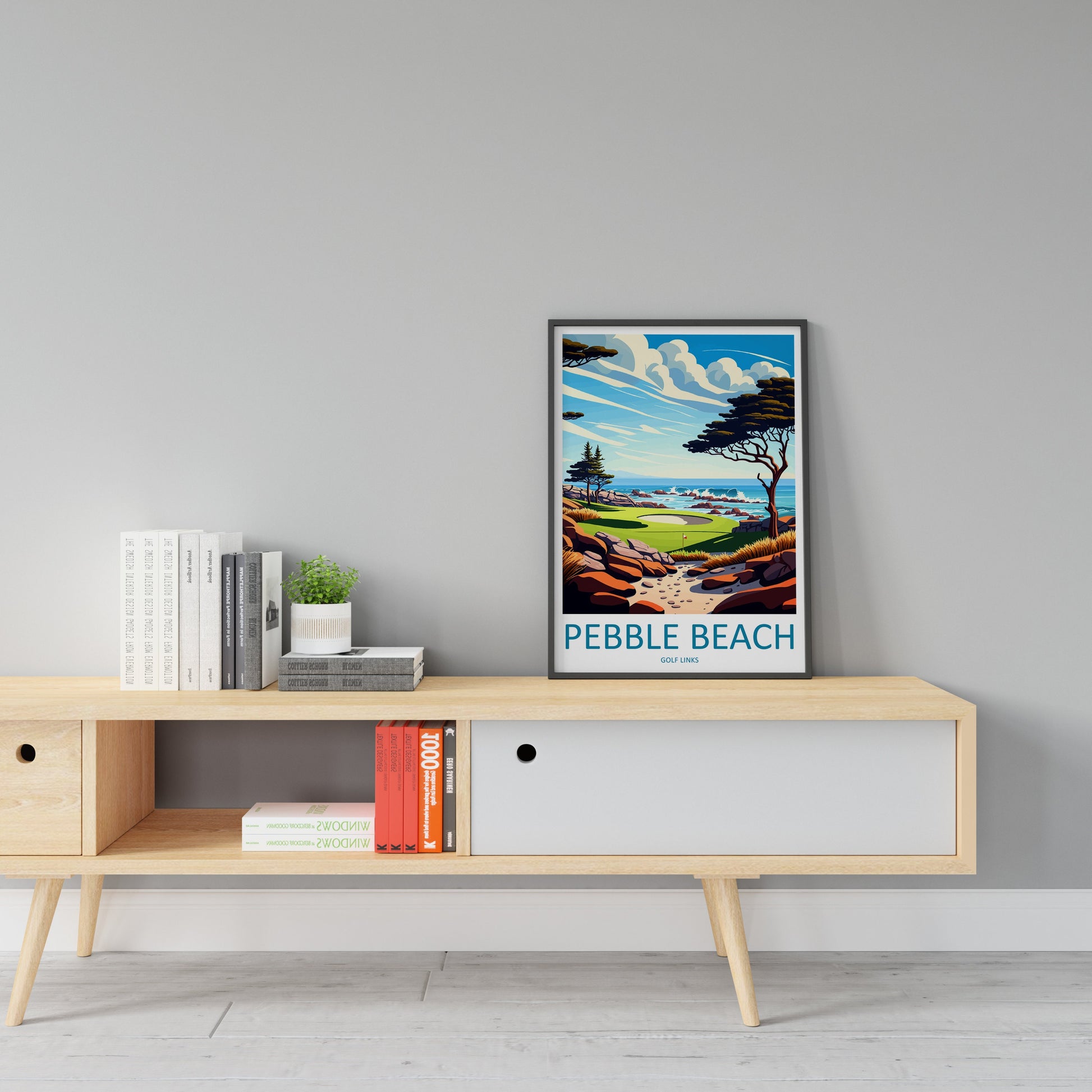 Pebble Beach Golf Links Travel Print Wall Art Pebble Beach Golf Links Wall Hanging Home Décor Pebble Beach Golf Links Gift Art Lovers