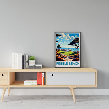 Pebble Beach Golf Links Travel Print Wall Art Pebble Beach Golf Links Wall Hanging Home Décor Pebble Beach Golf Links Gift Art Lovers