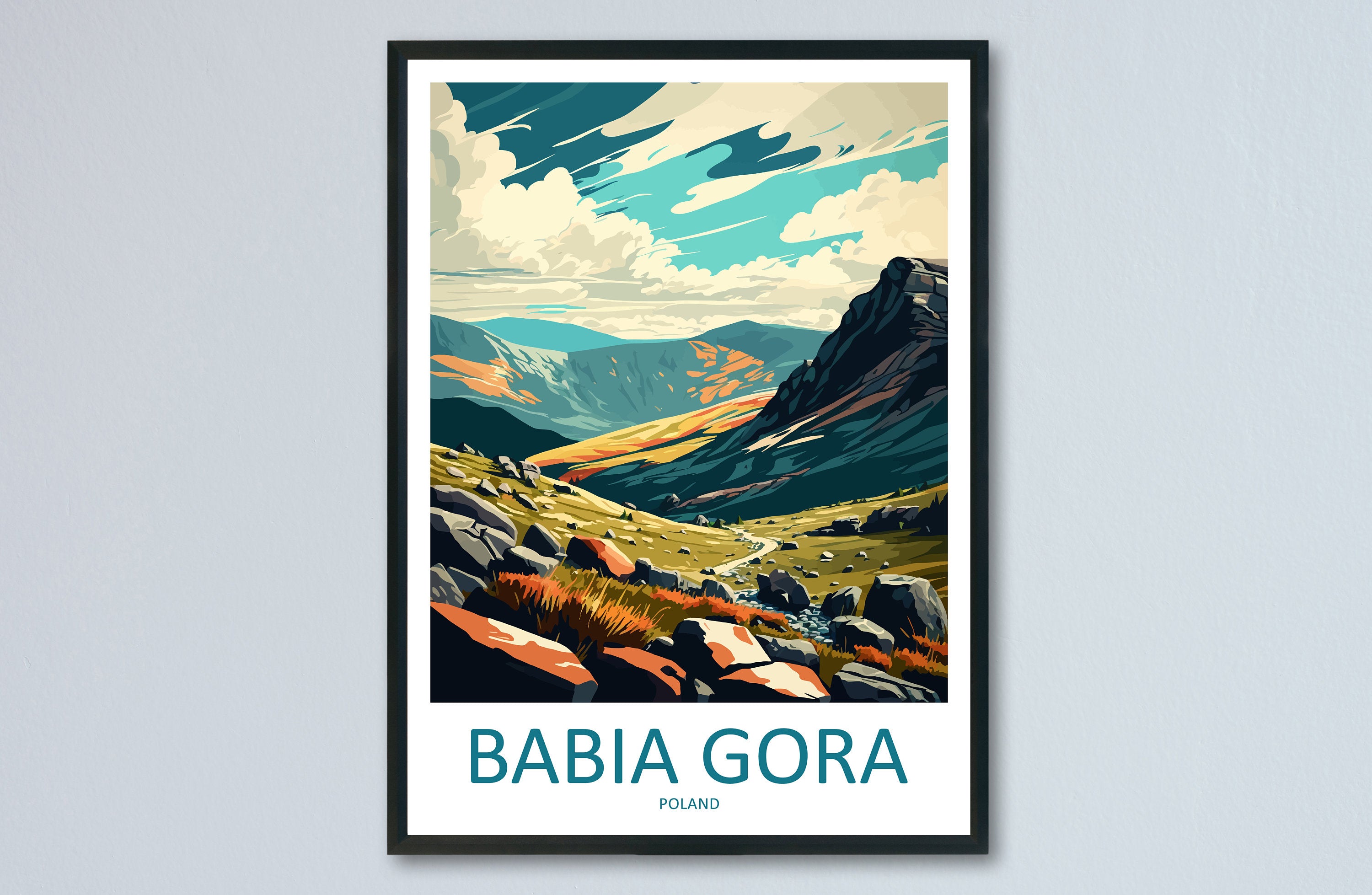 Babia Gora Travel Print Wall Art Babia Gora Wall Hanging Home Décor Babia Gora Gift Art Lovers Poland Art Lover Gift Babia Gora Travel Art