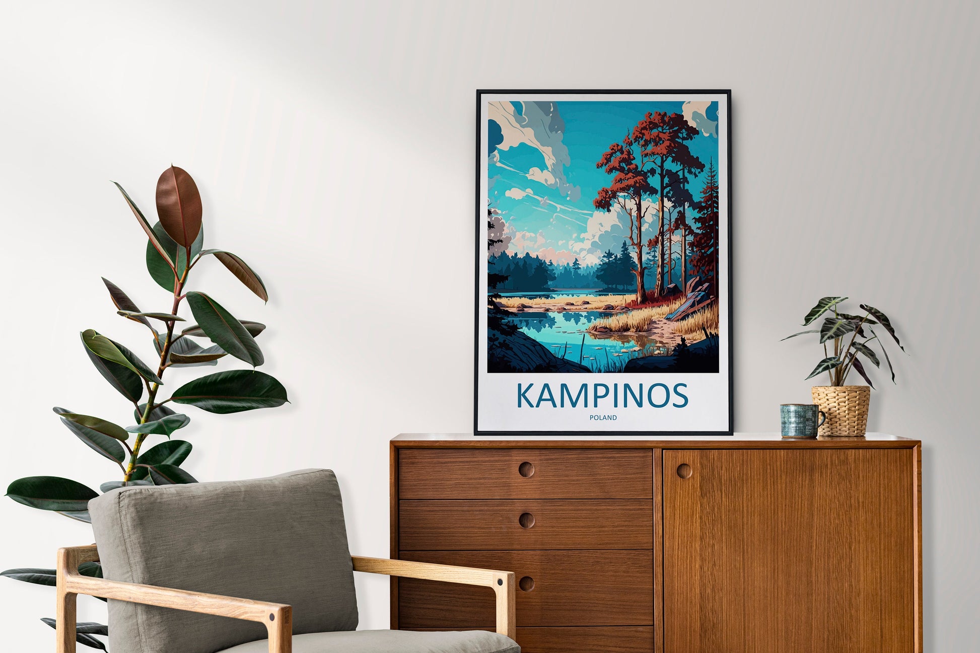 Kampinos Travel Print Wall Art Kampinos Wall Hanging Home Décor Kampinos Gift Art Lovers Poland Art Lover Gift Kampinos Travel Art
