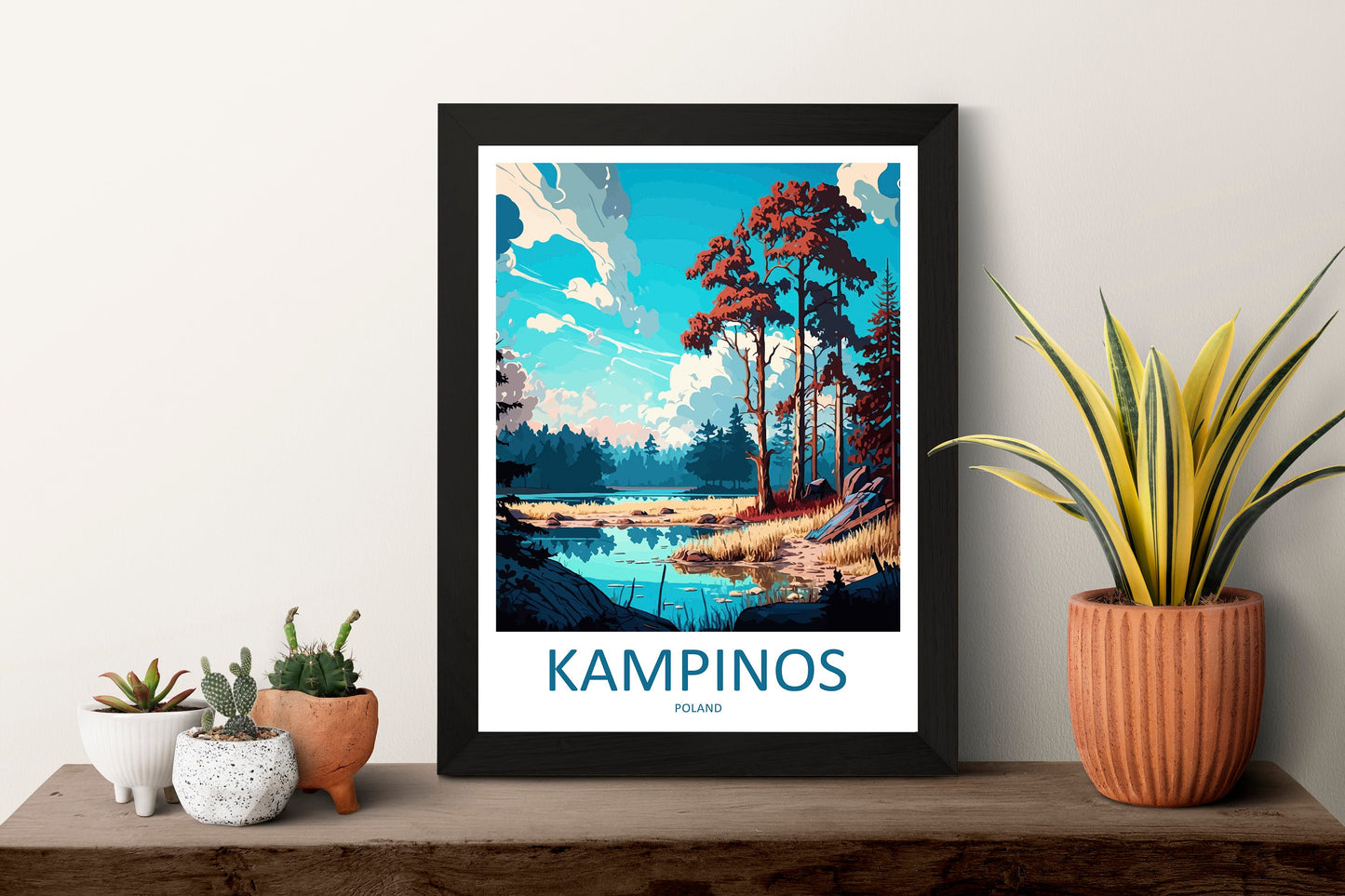 Kampinos Travel Print Wall Art Kampinos Wall Hanging Home Décor Kampinos Gift Art Lovers Poland Art Lover Gift Kampinos Travel Art