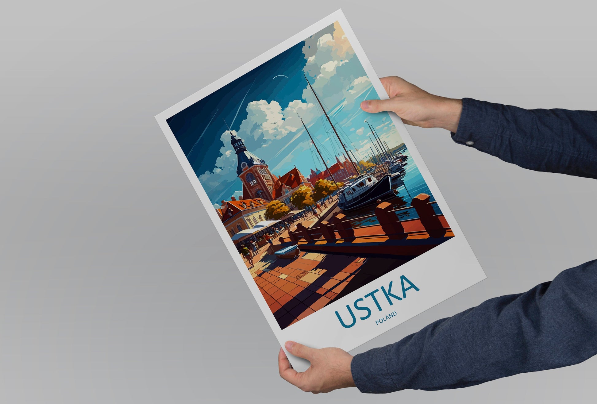 Ustka Travel Print Wall Art Ustka Wall Hanging Home Décor Ustka Gift Art Lovers Poland Art Lover Gift Ustka Travel Wall Art