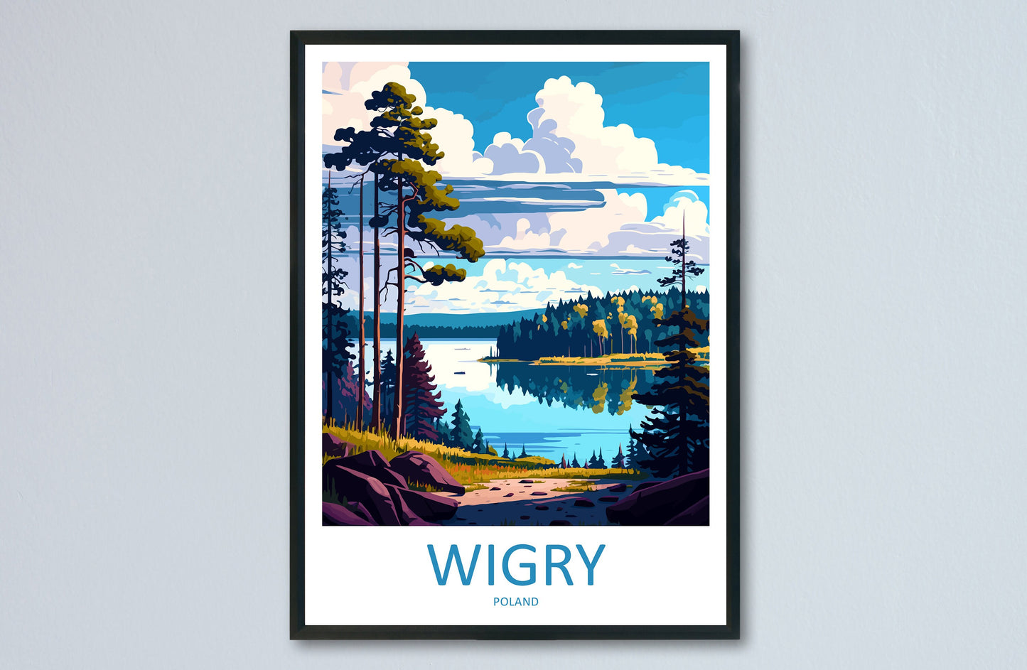 Wigry Travel Print Wall Art Wigry Wall Hanging Home Décor Wigry Gift Art Lovers Poland Art Lover Gift Wigry Travel Wall Art