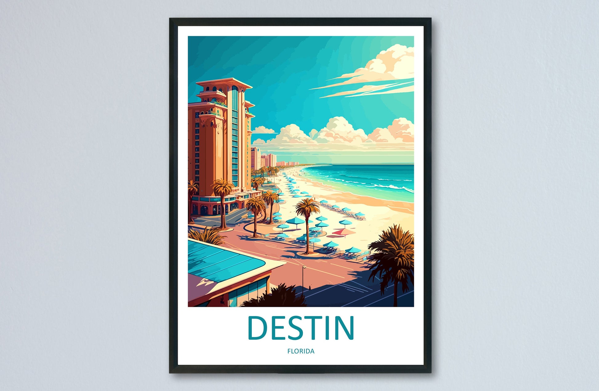 Destin Travel Print Wall Art Destin Wall Hanging Home Décor Destin Gift Art Lovers Florida Art Lover Gift Florida Print For Florida Lovers