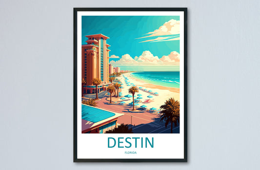 Destin Travel Print Wall Art Destin Wall Hanging Home Décor Destin Gift Art Lovers Florida Art Lover Gift Florida Print For Florida Lovers
