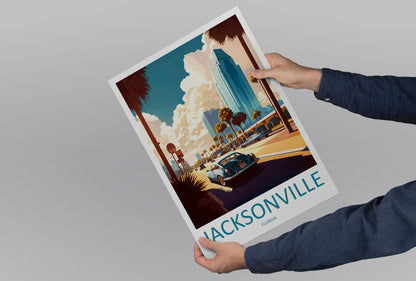 Jacksonville Travel Print Wall Art Jacksonville Wall Hanging Home Décor Jacksonville Gift Art Lovers Florida Art Lover Gift Florida Print