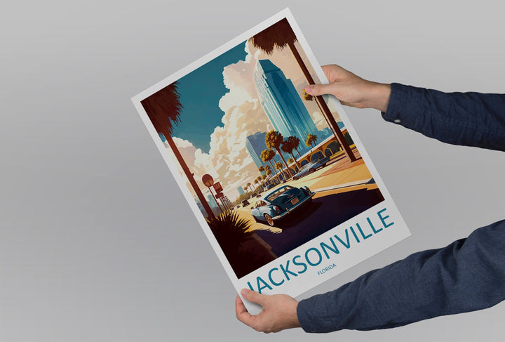 Jacksonville Travel Print Wall Art Jacksonville Wall Hanging Home Décor Jacksonville Gift Art Lovers Florida Art Lover Gift Florida Print