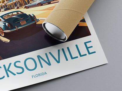 Jacksonville Travel Print Wall Art Jacksonville Wall Hanging Home Décor Jacksonville Gift Art Lovers Florida Art Lover Gift Florida Print