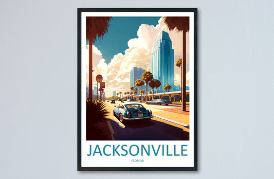 Jacksonville Travel Print Wall Art Jacksonville Wall Hanging Home Décor Jacksonville Gift Art Lovers Florida Art Lover Gift Florida Print