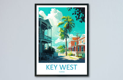 Key West Travel Print Wall Art Key West Wall Hanging Home Décor Key West Gift Art Lovers Florida Art Lover Gift Florida Print