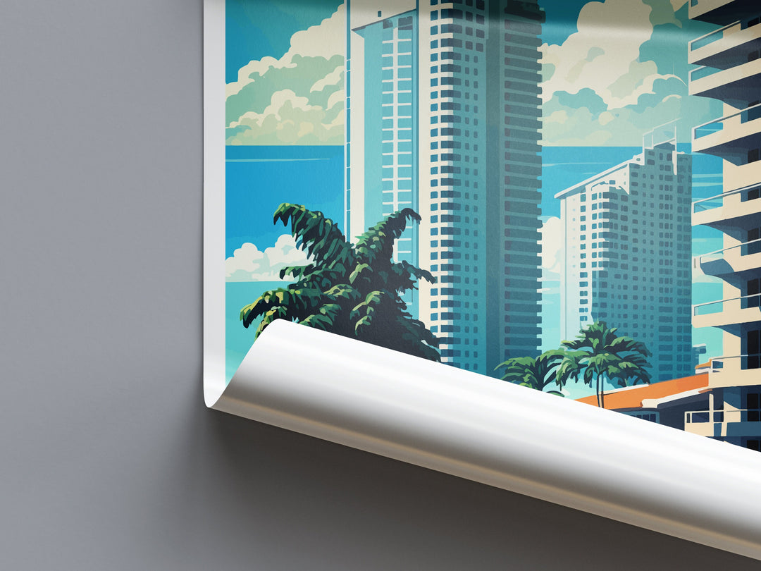 Miami Beach Travel Print Wall Art Miami Beach Wall Hanging Home Décor Miami Beach Gift Art Lovers Florida Art Lover Gift Florida Print