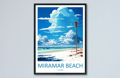 Miramar Beach Travel Print Wall Art Miramar Beach Wall Hanging Home Décor Miramar Beach Gift Art Lovers Florida Art Lover Gift Florida Print