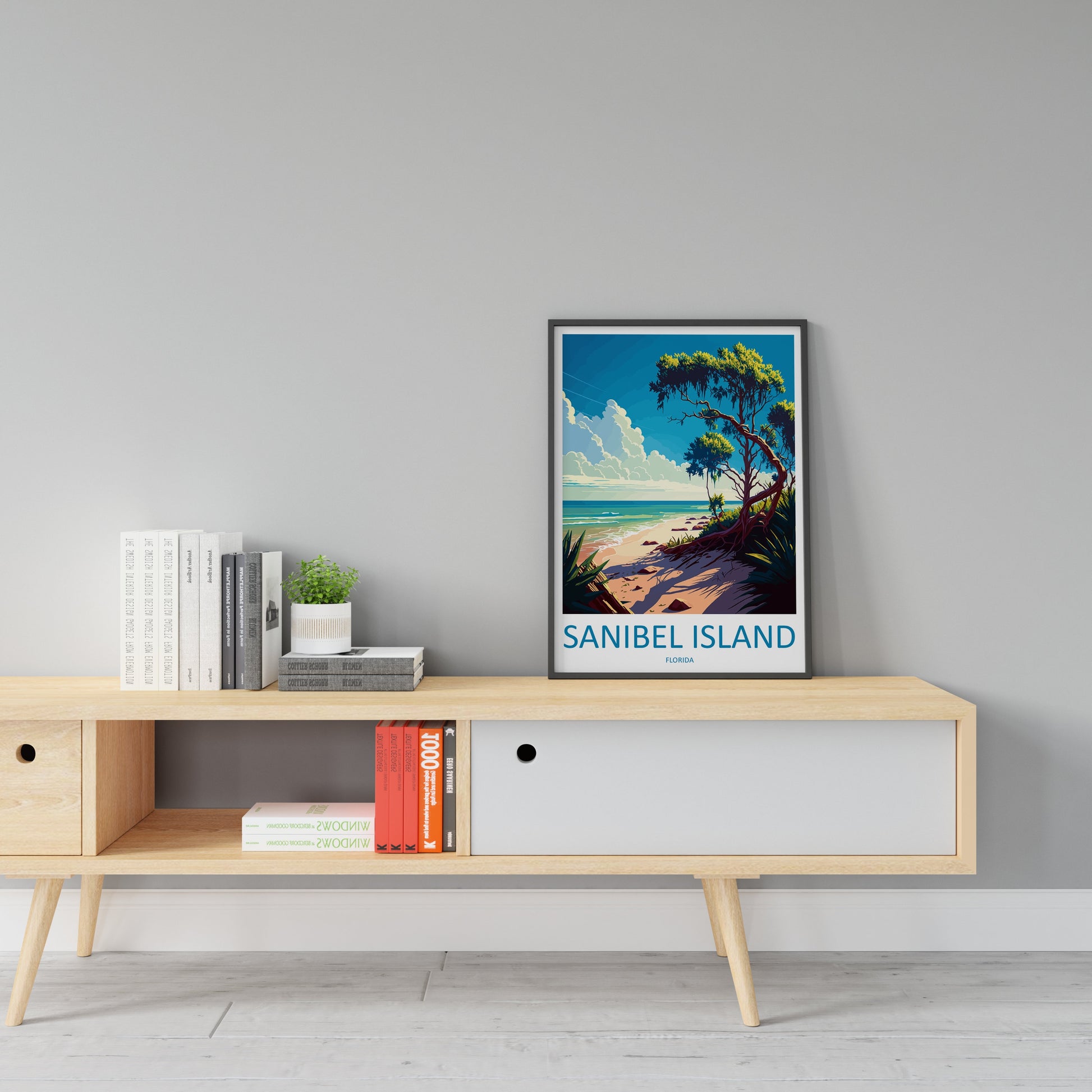 Sanibel Island Travel Print Wall Art Sanibel Island Wall Hanging Home Décor Sanibel Island Gift Art Lovers Florida Art Gift Sanibel Island