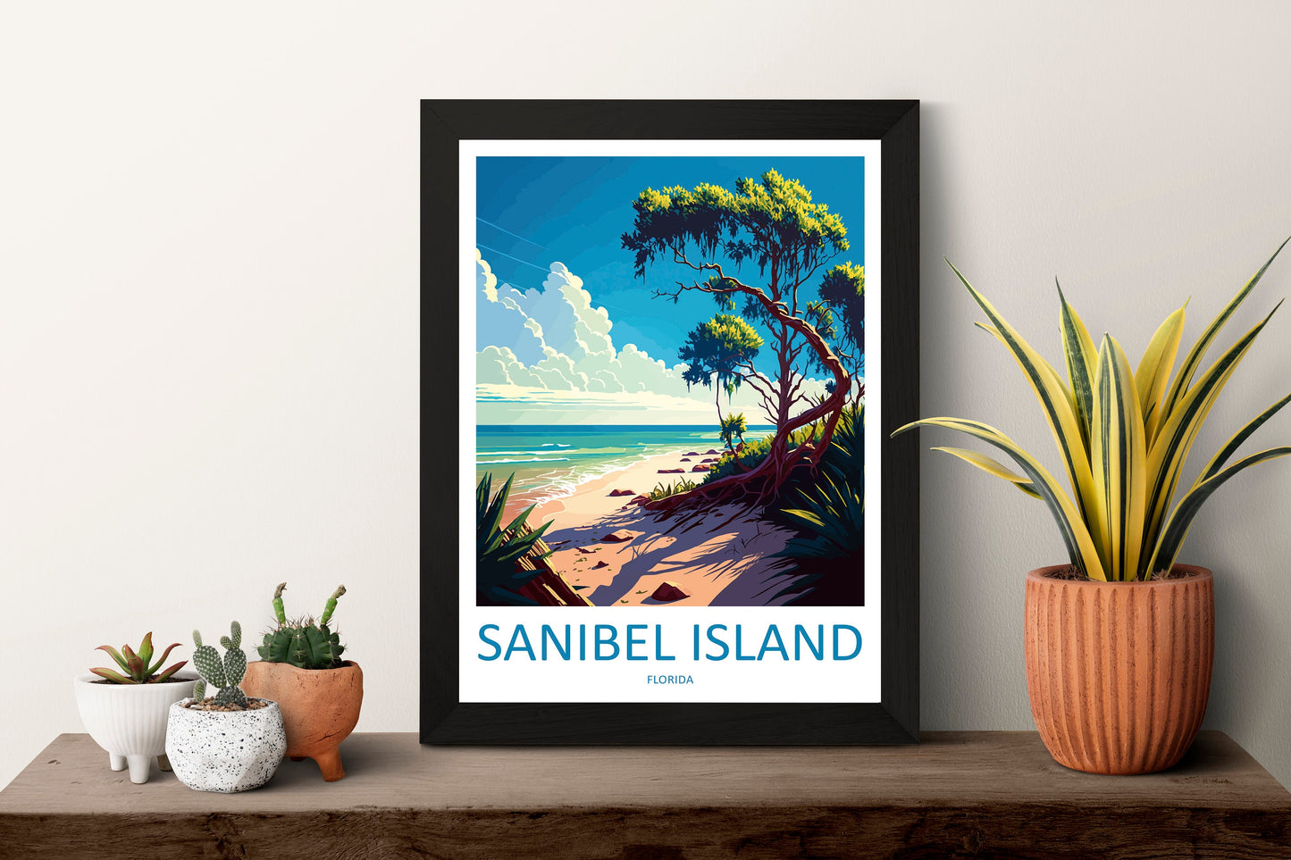 Sanibel Island Travel Print Wall Art Sanibel Island Wall Hanging Home Décor Sanibel Island Gift Art Lovers Florida Art Gift Sanibel Island