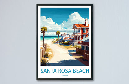 Santa Rosa Beach Travel Print Wall Art Santa Rosa Beach Wall Hanging Home Décor Santa Rosa Beach Gift Art Lovers Florida Art Gift