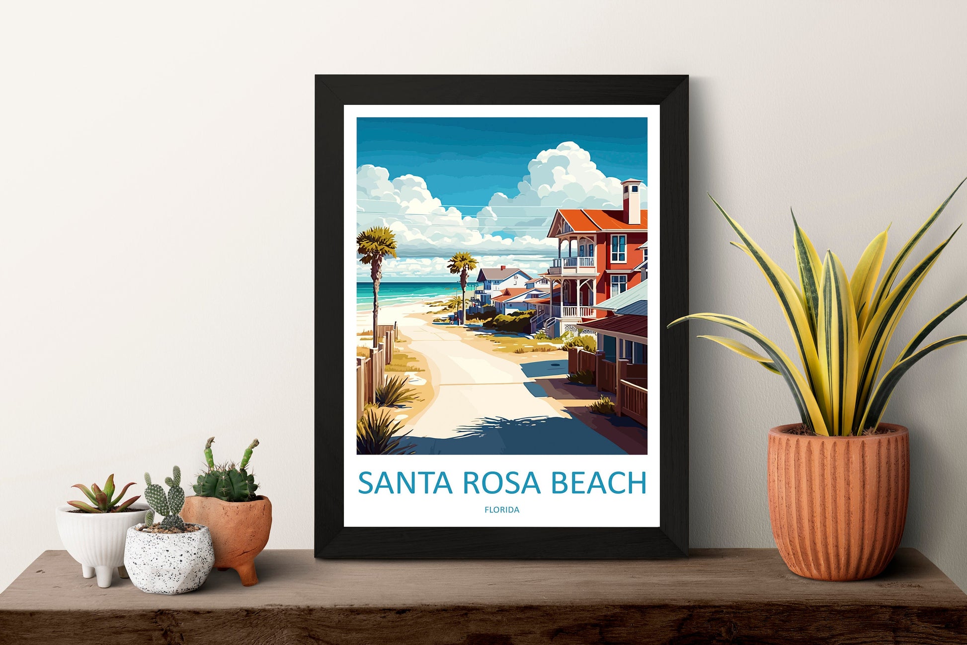 Santa Rosa Beach Travel Print Wall Art Santa Rosa Beach Wall Hanging Home Décor Santa Rosa Beach Gift Art Lovers Florida Art Gift