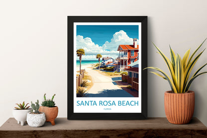 Santa Rosa Beach Travel Print Wall Art Santa Rosa Beach Wall Hanging Home Décor Santa Rosa Beach Gift Art Lovers Florida Art Gift