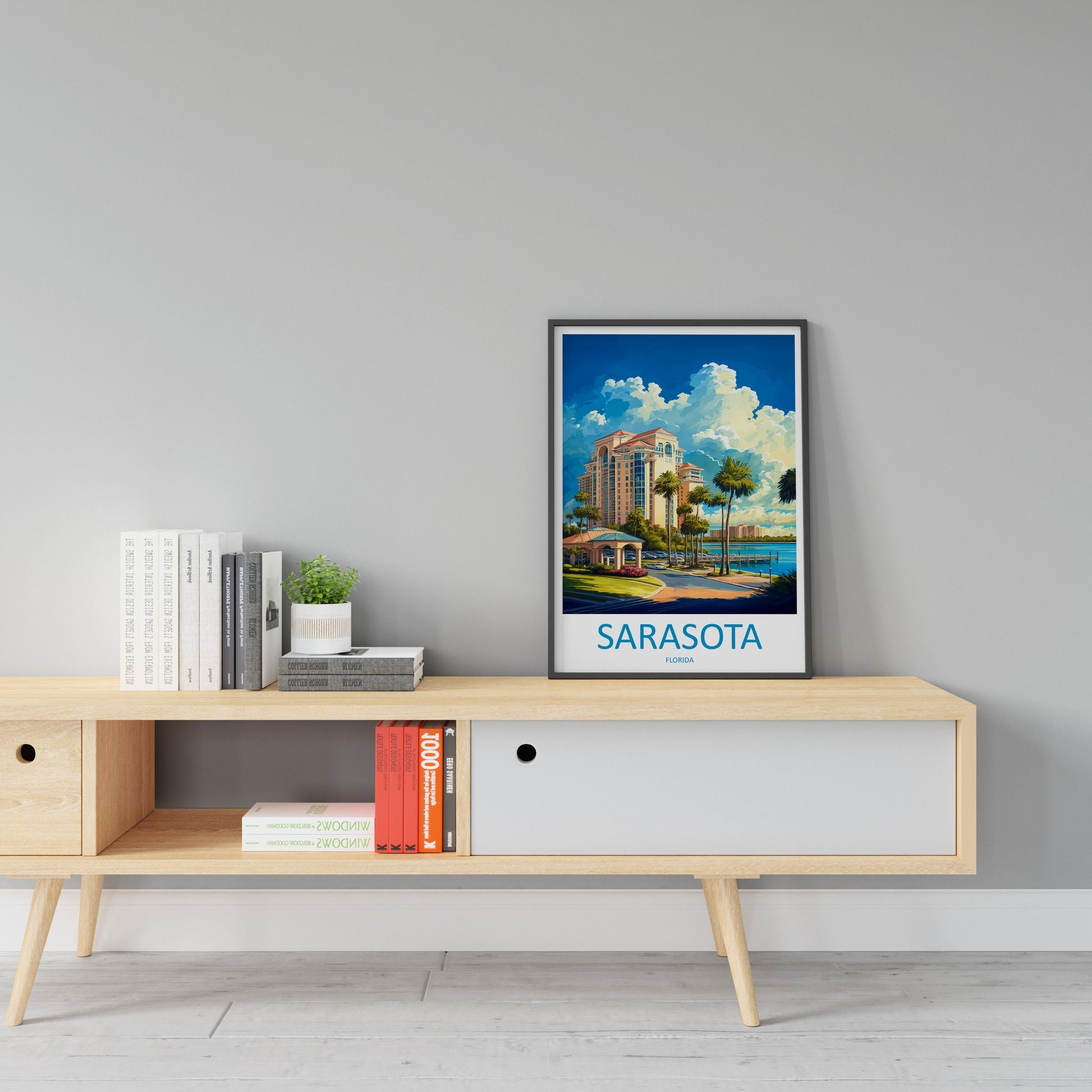 Sarasota Travel Print Wall Art Sarasota Wall Hanging Home Décor Sarasota Gift Art Lovers Florida Art Gift Sarasota Florida Gift Poster