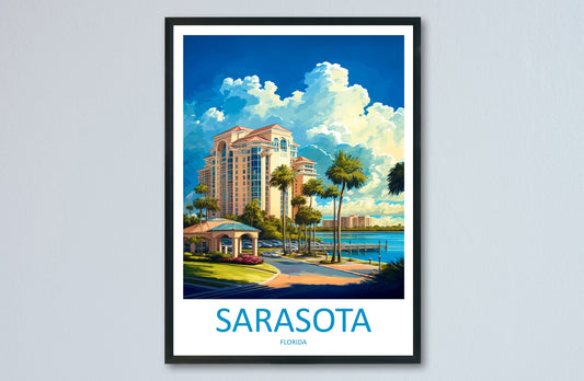 Sarasota Travel Print Wall Art Sarasota Wall Hanging Home Décor Sarasota Gift Art Lovers Florida Art Gift Sarasota Florida Gift Poster