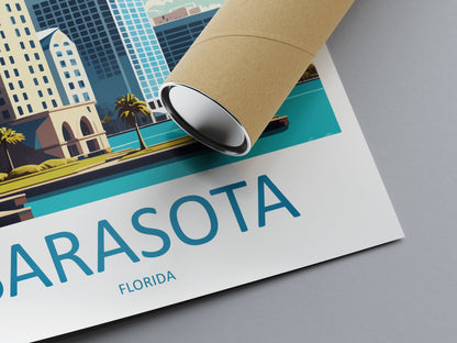 Sarasota Travel Print Wall Art Sarasota Wall Hanging Home Décor Sarasota Gift Art Lovers Florida Art Gift Sarasota Florida Gift Poster