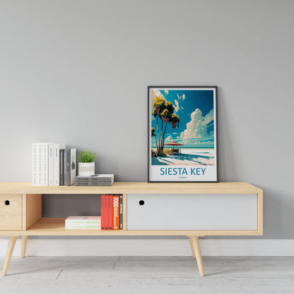 Siesta Key Travel Print Wall Art Siesta Key Wall Hanging Home Décor Siesta Key Gift Art Lovers Florida Art Gift Siesta Key Florida Gift