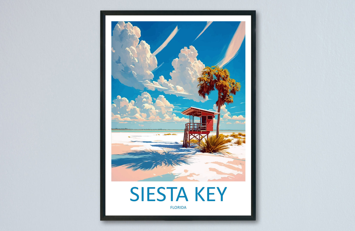 Siesta Key Travel Print Wall Art Siesta Key Wall Hanging Home Décor Siesta Key Gift Art Lovers Florida Art Gift Siesta Key Florida Gift