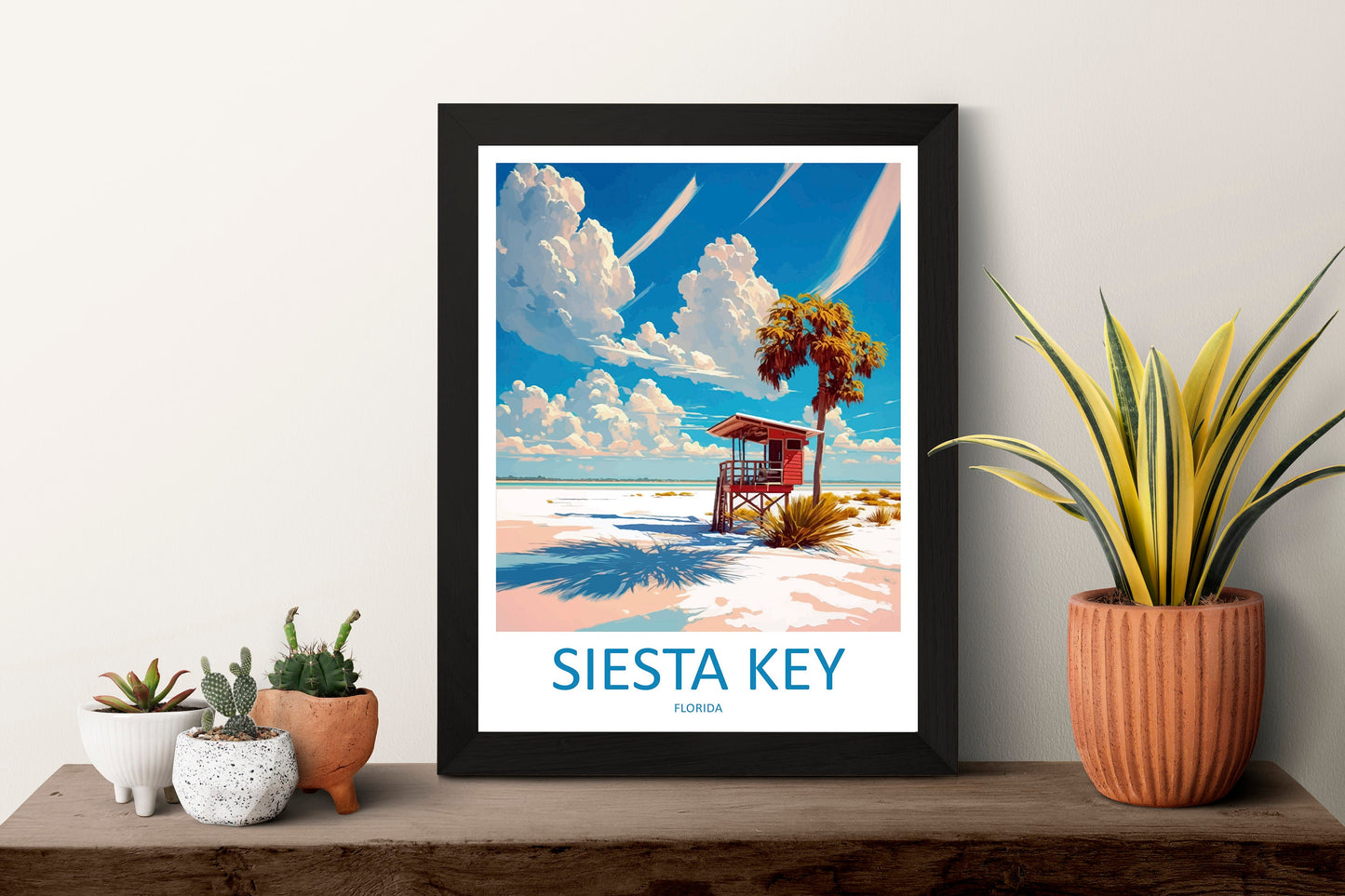 Siesta Key Travel Print Wall Art Siesta Key Wall Hanging Home Décor Siesta Key Gift Art Lovers Florida Art Gift Siesta Key Florida Gift