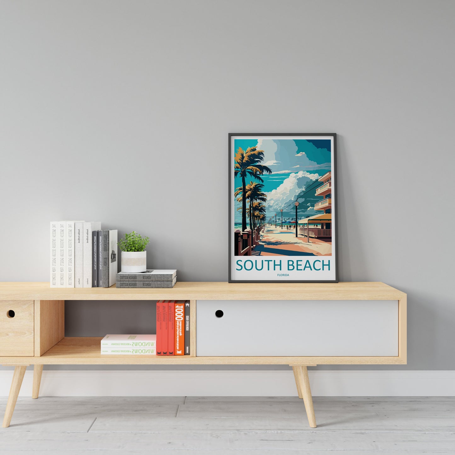 South Beach Travel Print Wall Art South Beach Wall Hanging Home Décor South Beach Gift Art Lovers Florida Art Gift South Beach Florida Gift