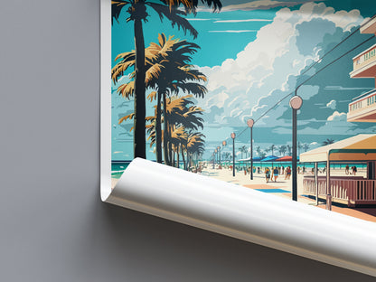 South Beach Travel Print Wall Art South Beach Wall Hanging Home Décor South Beach Gift Art Lovers Florida Art Gift South Beach Florida Gift