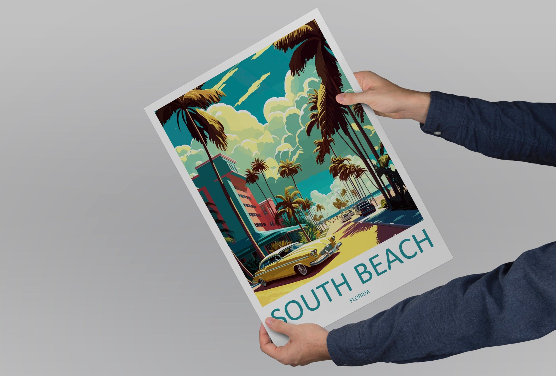 South Beach Travel Print Wall Art South Beach Wall Hanging Home Décor South Beach Gift Art Lovers Florida Art Gift South Beach Florida Gift