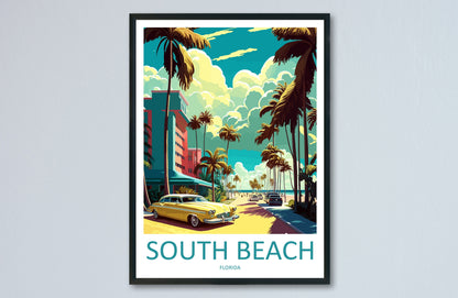 South Beach Travel Print Wall Art South Beach Wall Hanging Home Décor South Beach Gift Art Lovers Florida Art Gift South Beach Florida Gift