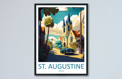 St. Augustine Travel Print Wall Art St. Augustine Wall Hanging Home Décor St. Augustine Gift Art Lovers Florida Art Gift St. Augustine Gift