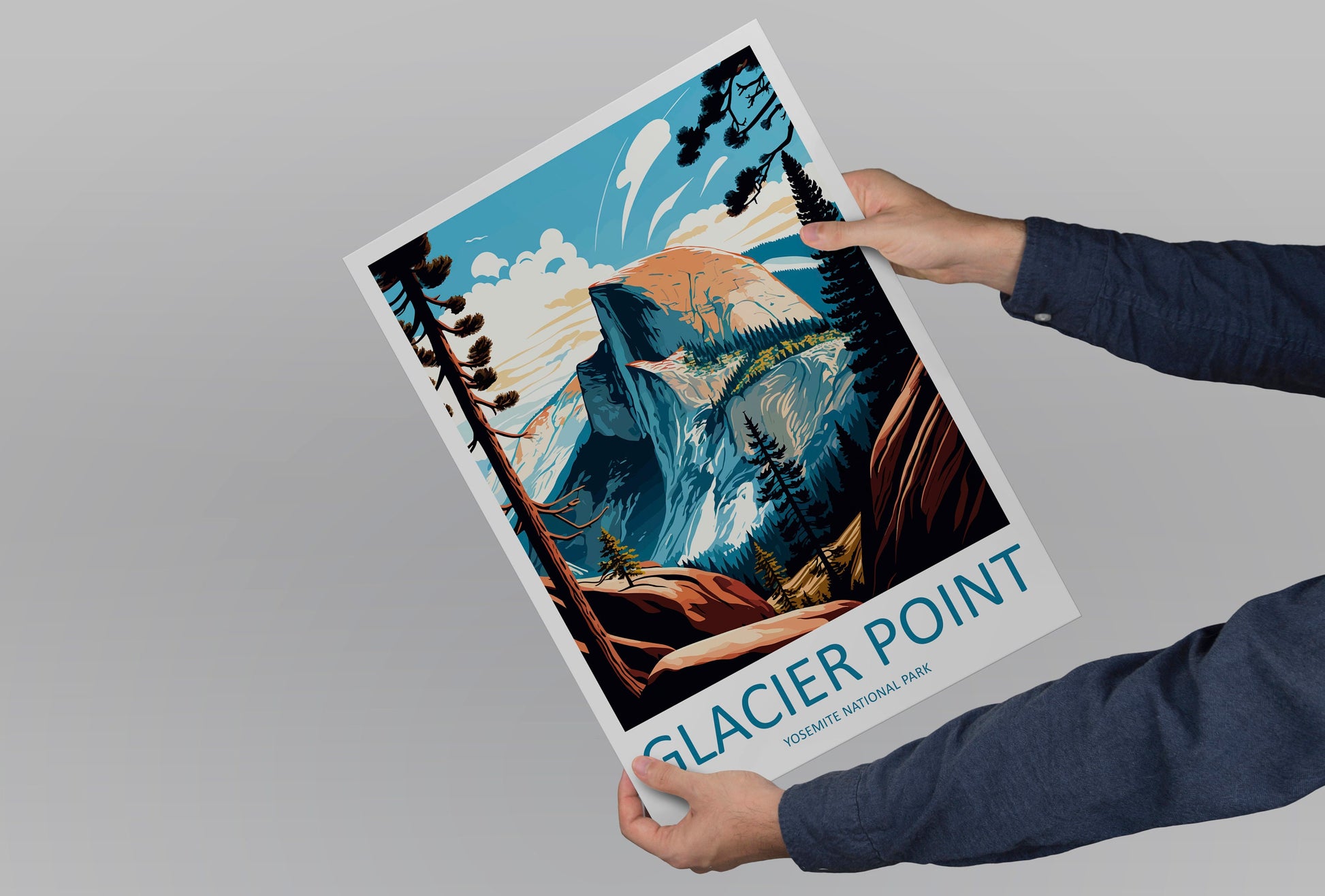 Yosemite Glacier Point Travel Print Wall Art Yosemite Glacier Point Wall Hanging Home Décor Glacier Point Gift Art Lovers California Art