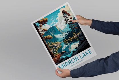 Yosemite Mirror Lake Travel Print Wall Art Yosemite Mirror Lake Wall Hanging Home Décor Mirror Lake Gift Art Lovers California Art